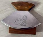Alaska Ulu Knife with Wooden Handle & Stand