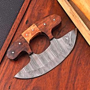 Handmade Damascus Steel Ulu Chef Knife 1814