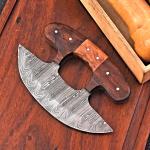 Handmade Damascus Steel Ulu Chef Knife 1814