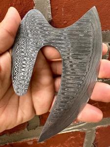 Damascus Ulu Knife - Full Tang Chef's Tool
