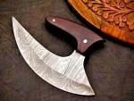 Custom Hand Forged Damascus Steel Ulu Knife