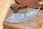 Custom Hand Forged Damascus Steel Ulu Knife