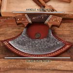 Damascus Steel Ulu Knife with Sheath