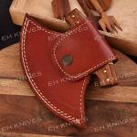 Damascus Steel Ulu Knife with Sheath