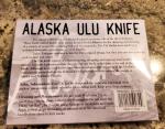 Engraved Bear Ulu Knife with Wooden Stand