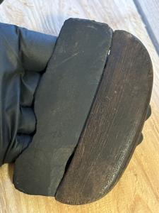 Tomachee Artifacts Eskimo Ulu Knife with Wood Handle