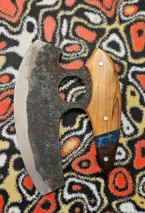 Carbon Steel Ulu Knife with Sheath