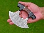 Custom Damascus Chef Ulu Knife for Alaskan Cooking