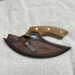 Dedfish Stainless Steel Ulu Knife with Leather Sheath