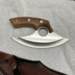Dedfish Stainless Steel Ulu Knife with Leather Sheath