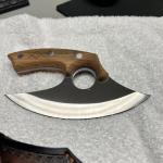 Dedfish Stainless Steel Ulu Knife with Leather Sheath