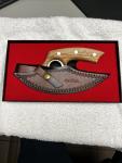 Dedfish Stainless Steel Ulu Knife with Leather Sheath