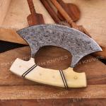 Damascus Steel Vintage Alaskan Ulu Chef Knife