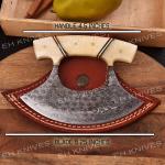 Damascus Steel Vintage Alaskan Ulu Chef Knife