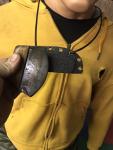 Hand Forged Inuit Greenland Ulu Knife with Sheath