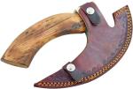 Rosewood Handle Ulu Knife Pizza Cutter with Sheath