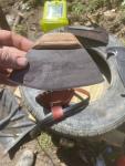 Hand Forged Alaskan Inuit Ulu Knife with Sheath