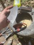 Hand Forged Alaskan Inuit Ulu Knife with Sheath