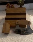 Alaskan Ulu Knife Set with Chopping Bowl and Stand