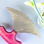 Damascus Steel ULU Knife with Wood Handle