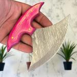 Damascus Steel ULU Knife with Wood Handle