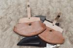 Handmade Damascus Steel Ulu Knife Set, 3 Pieces