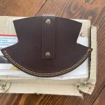 Marbled Handle Ulu Knife with Leather Sheath