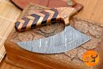Damascus Steel Ulu Knife - Pizza Cutter