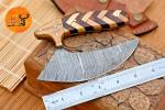 Damascus Steel Ulu Knife - Pizza Cutter