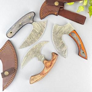 Set of 3 ULU Knives with Damascus Steel Blades