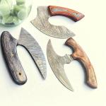 Set of 3 ULU Knives with Damascus Steel Blades
