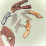 Set of 3 ULU Knives with Damascus Steel Blades
