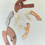 Set of 3 ULU Knives with Damascus Steel Blades