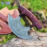 Personalized Handmade Damascus Steel Ulu Knife