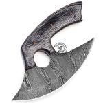 Black Wood Damascus Steel Ulu Knife for Pizzas