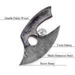 Black Wood Damascus Steel Ulu Knife for Pizzas