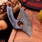 Black Wood Damascus Steel Ulu Knife for Pizzas