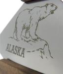 6" Walnut Ulu Knife with Polar Bear Design