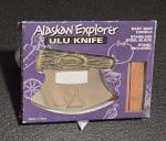 Alaskan Ulu Knife with Etched Wooden Handle