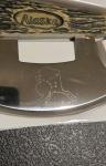 Alaskan Ulu Knife with Etched Wooden Handle