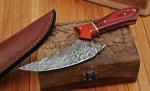 Damascus Ulu Fixed Blade Knife for Versatile Cutting