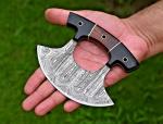 Custom Forged Damascus Steel ULU Chef Knife