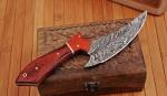 Damascus Ulu Fixed Blade Knife for Versatile Cutting
