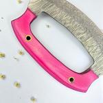 Damascus Steel ULU Knife with Wood Handle