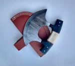 Custom Handmade Damascus Steel Ulu Chef Knife