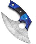 Damascus Steel Ulu Knife with Sheath