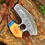 Personalized Damascus Steel Ulu Knife for Chefs