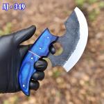 Alaskan Ulu Pizza Cutter with Blue Wood Sheath