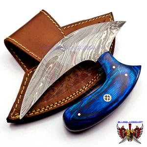 Custom Handmade Damascus Ulu Kitchen Knife