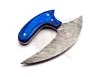Custom Handmade Damascus Ulu Kitchen Knife